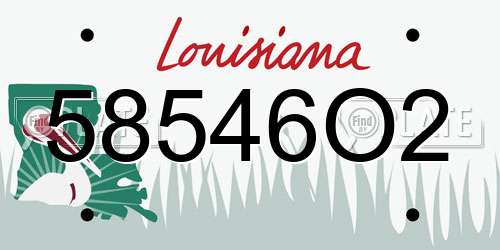 58546O2 Louisiana License Plate