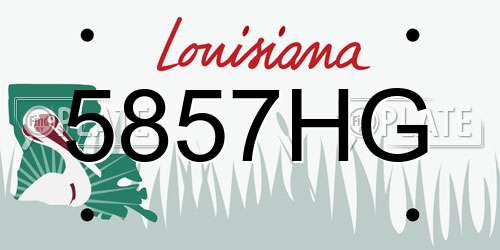5857HG Louisiana License Plate