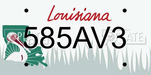 585AV3 Louisiana License Plate
