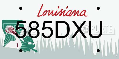 585DXU Louisiana License Plate
