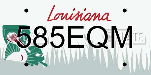 585EQM Louisiana License Plate