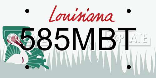 585MBT Louisiana License Plate