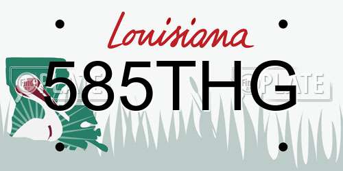 585THG Louisiana License Plate