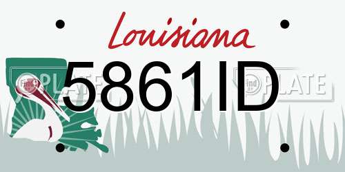 5861ID Louisiana License Plate