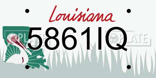 5861IQ Louisiana License Plate