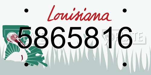 5865816 Louisiana License Plate