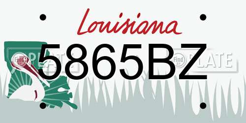 5865BZ Louisiana License Plate