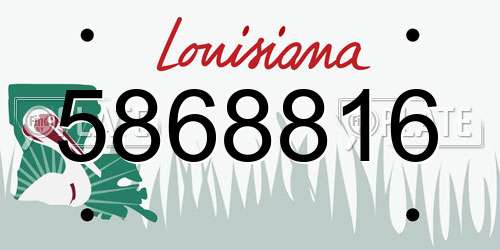 5868816 Louisiana License Plate