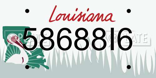 58688I6 Louisiana License Plate