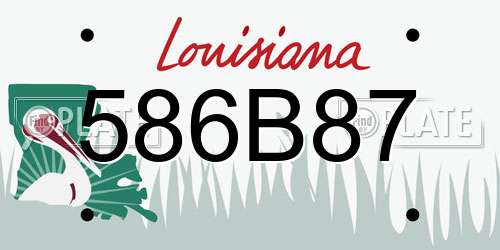 586B87 Louisiana License Plate