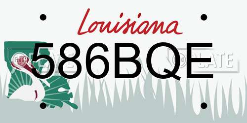 586BQE Louisiana License Plate