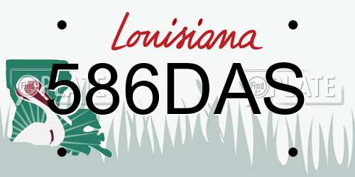 586DAS Louisiana License Plate