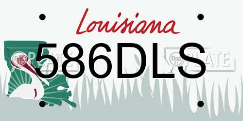 586DLS Louisiana License Plate