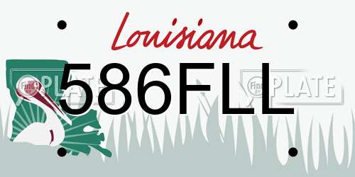 586FLL Louisiana License Plate