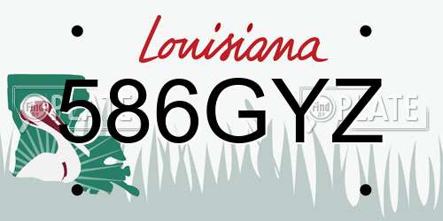 586GYZ Louisiana License Plate