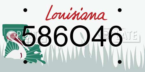 586O46 Louisiana License Plate
