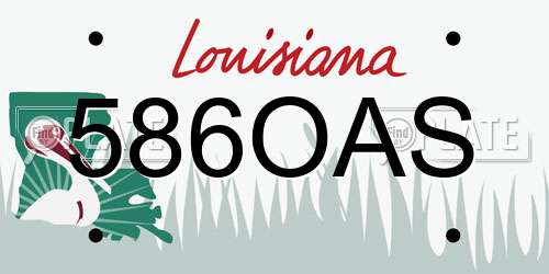 586OAS Louisiana License Plate