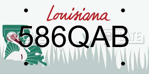 586QAB Louisiana License Plate