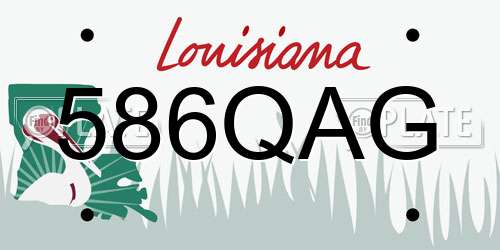 586QAG Louisiana License Plate