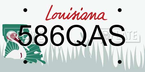 586QAS Louisiana License Plate