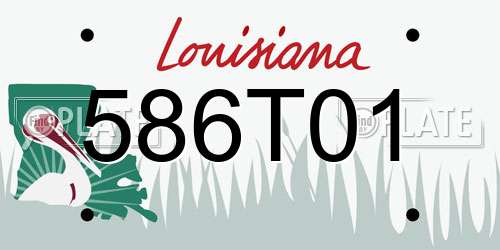 586T01 Louisiana License Plate