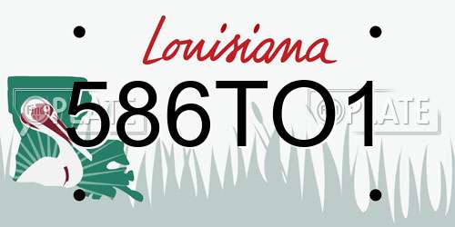586TO1 Louisiana License Plate