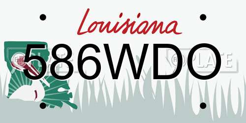 586WDO Louisiana License Plate