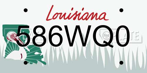 586WQ0 Louisiana License Plate