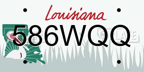 586WQQ Louisiana License Plate