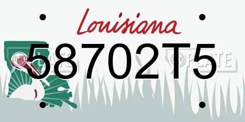 58702T5 Louisiana License Plate