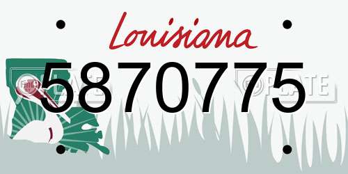 5870775 Louisiana License Plate