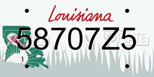 58707Z5 Louisiana License Plate
