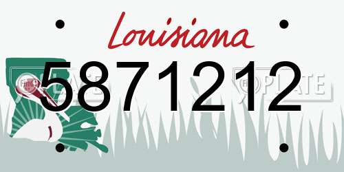 5871212 Louisiana License Plate