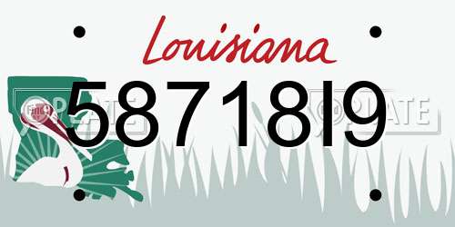 58718I9 Louisiana License Plate