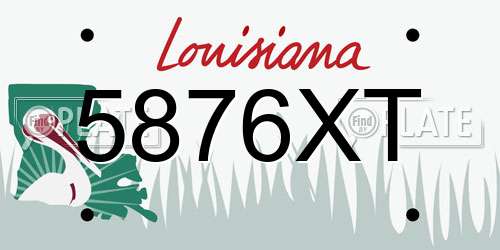 5876XT Louisiana License Plate