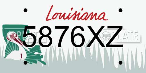 5876XZ Louisiana License Plate