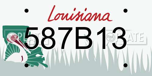 587B13 Louisiana License Plate