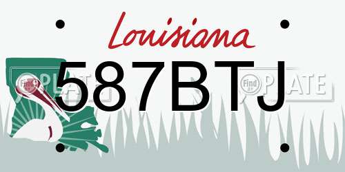 587BTJ Louisiana License Plate
