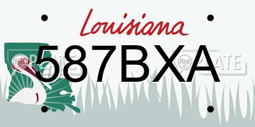 587BXA Louisiana License Plate