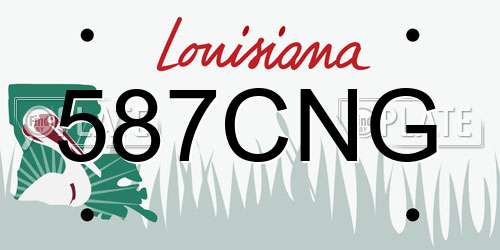 587CNG Louisiana License Plate