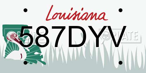 587DYV Louisiana License Plate
