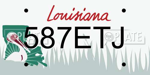 587ETJ Louisiana License Plate