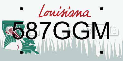 587GGM Louisiana License Plate