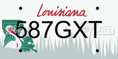 587GXT Louisiana License Plate