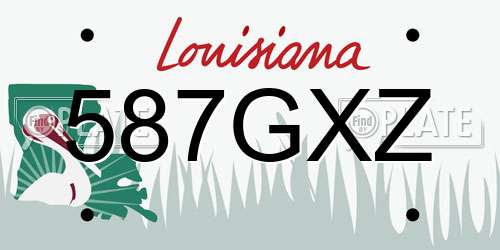 587GXZ Louisiana License Plate