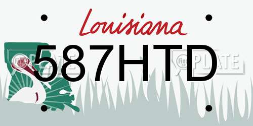 587HTD Louisiana License Plate