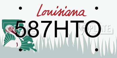 587HTO Louisiana License Plate