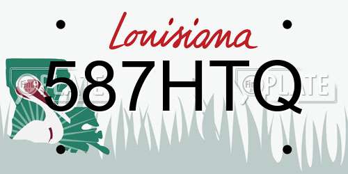 587HTQ Louisiana License Plate