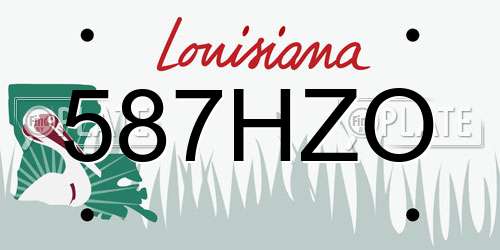 587HZO Louisiana License Plate