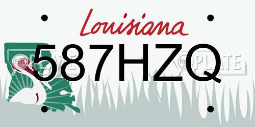 587HZQ Louisiana License Plate